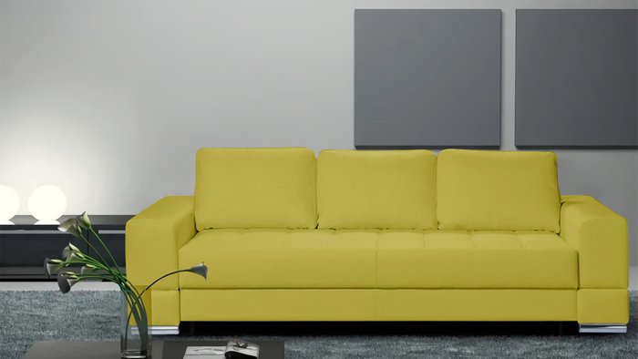 Диван-кровать Матео горчичного цвета - купить Прямые диваны по цене 72700.0