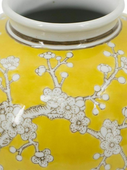 Фарфоровая ваза H23 желто-белого цвета - лучшие Вазы  в INMYROOM
