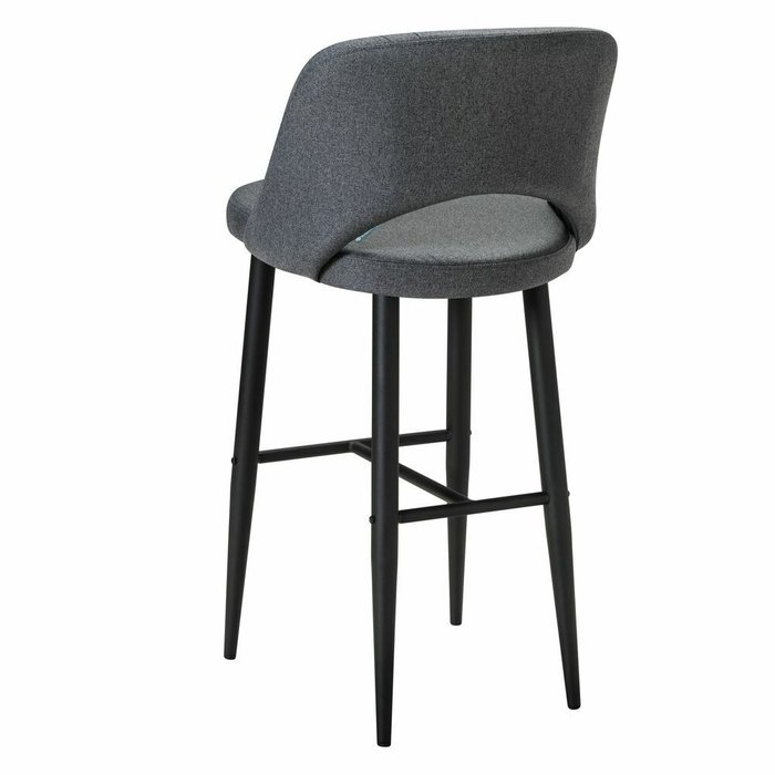 Барный стул Lars серого цвета с черными ножками - лучшие Барные стулья в INMYROOM