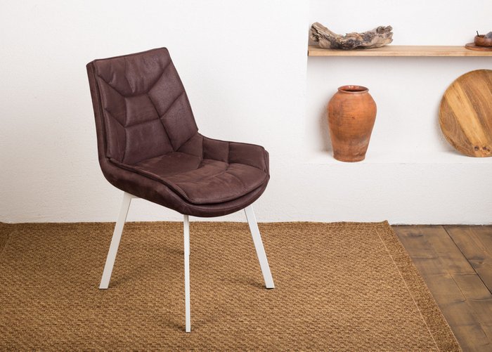 Стул с поворотным механизмов Capella темно-коричневого цвета - лучшие Обеденные стулья в INMYROOM
