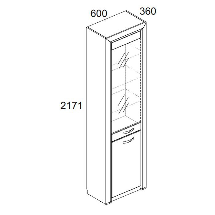 Шкаф-витрина Olivia бежевого цвета  - купить Шкафы витринные по цене 25999.0