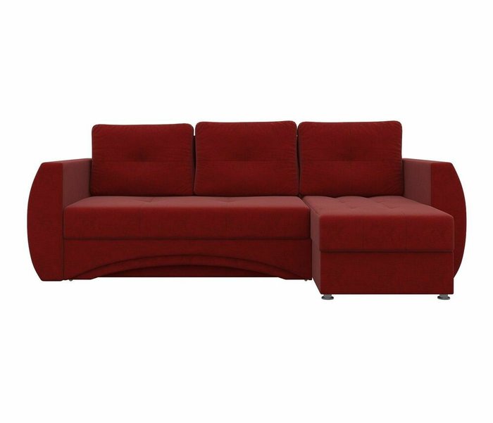 Угловой диван-кровать Сатурн красного цвета  правый угол - купить Угловые диваны по цене 50990.0