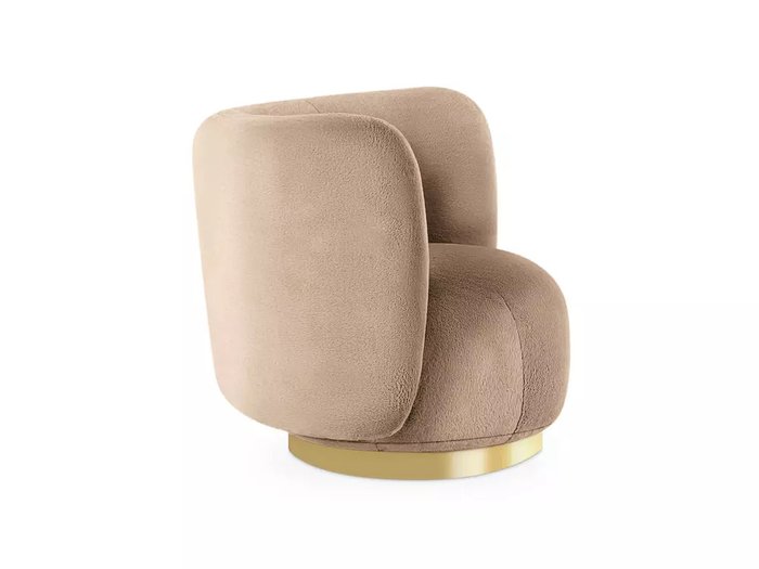 Кресло Lucca темно-бежевого цвета с золотым основанием  - лучшие Интерьерные кресла в INMYROOM