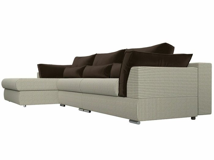 Угловой диван-кровать Пекин Long серо-коричневого цвета угол левый - лучшие Угловые диваны в INMYROOM