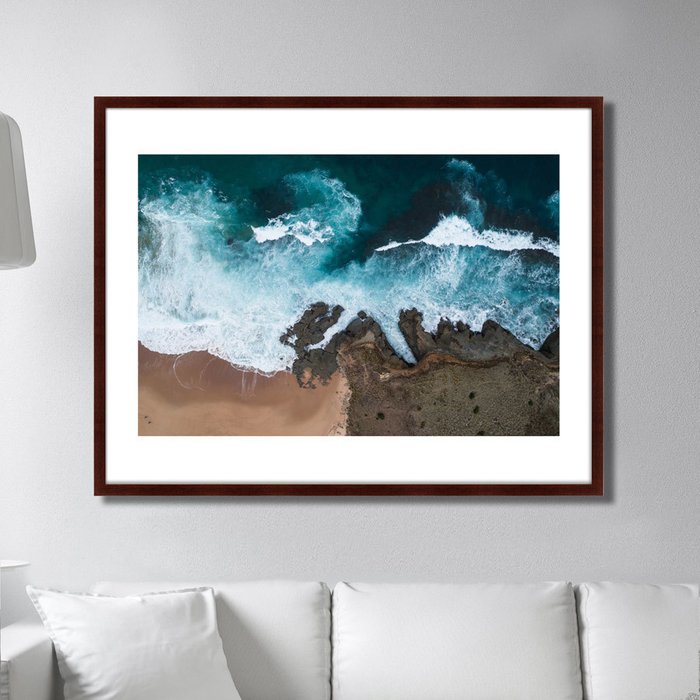Картина Beach ocean waves coast rocks