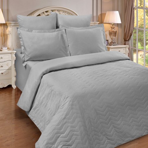 Пододеяльник 'Цвет эмоций' 146х210 стеганый на молнии Зима-лето, поплин, 100% хлопок, пл. 110 гр./кв. м., 'Грей' - купить Пододеяльники по цене 3087