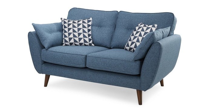 Прямой двухместный диван Элдон синий - купить Прямые диваны по цене 54800.0