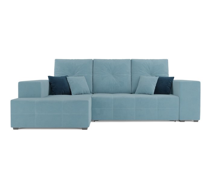 Угловой диван-кровать Монреаль голубого цвета левый угол - купить Угловые диваны по цене 41490.0