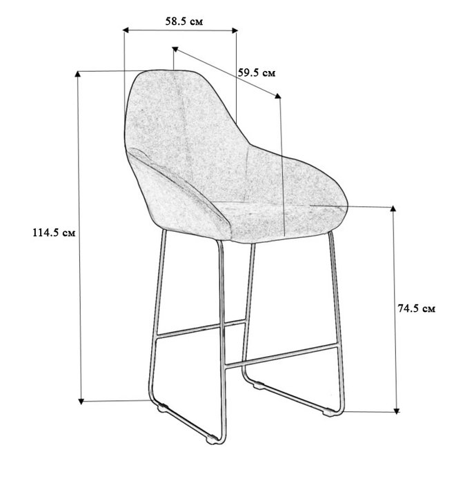 Барный стул Kent бежевого цвета на черных ножках - купить Барные стулья по цене 11090.0