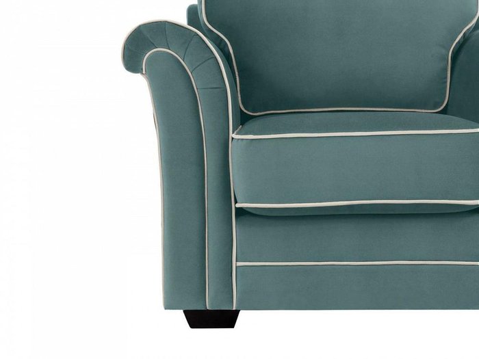 Кресло Sydney сине-зеленого цвета с белым кантом  - лучшие Интерьерные кресла в INMYROOM