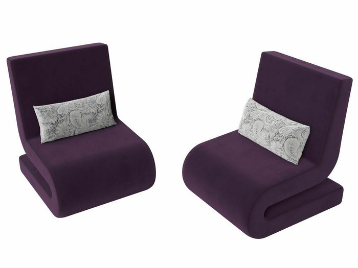 Набор из двух кресел Волна фиолетового цвета - лучшие Комплекты мягкой мебели в INMYROOM