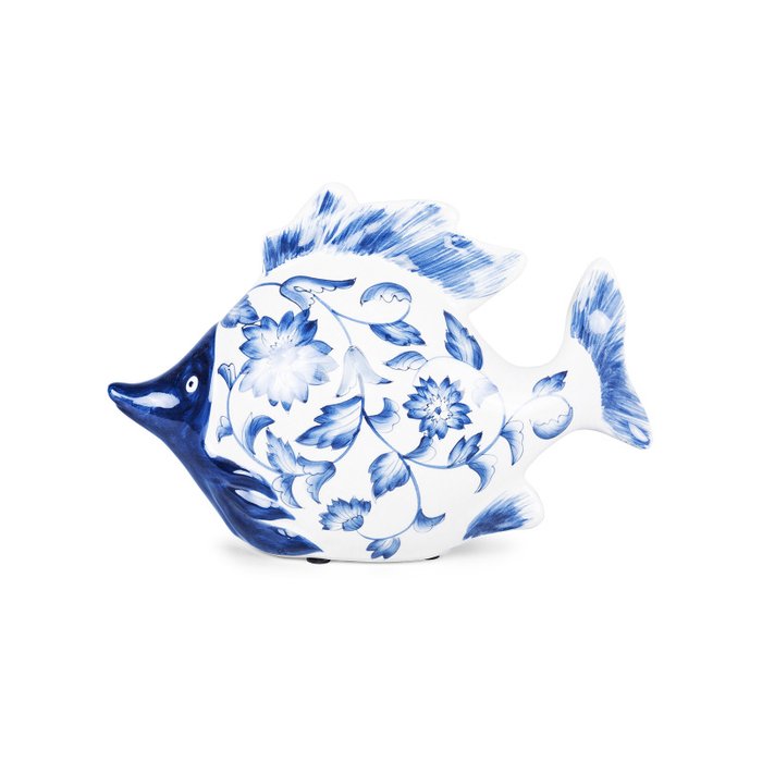 Статуэтка Fish Perch бело-синего цвета