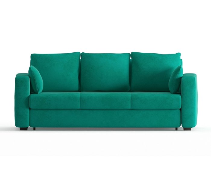 Диван-кровать Риквир в обивке из велюра бирюзового цвета - купить Прямые диваны по цене 36900.0