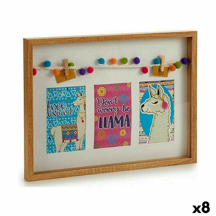 Настенные рамки Кисточки пламя Разноцветный Деревянный 30 x 3 x 41 cm (8 штук)