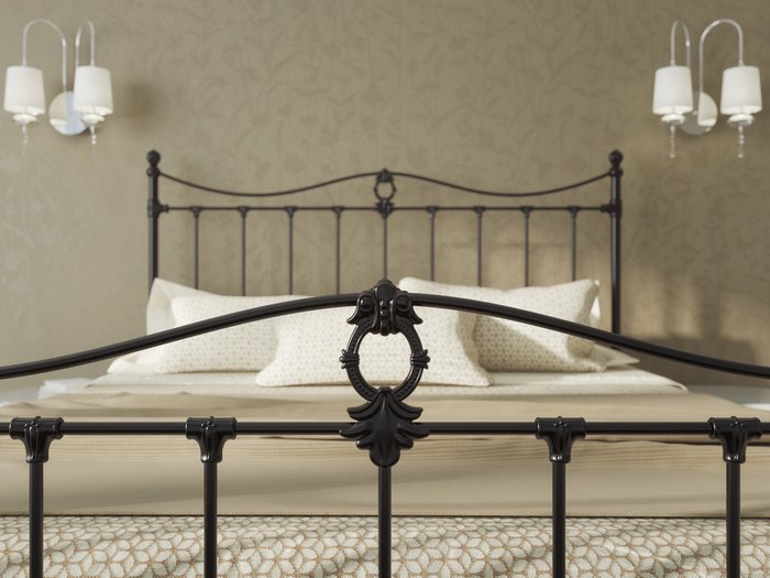 Кровать Тая 140х200 черно-глянцевого цвета - купить Кровати для спальни по цене 76832.0