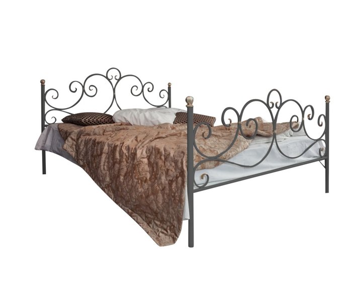 Кованая кровать Флоренция 160х200 серого цвета  - купить Кровати для спальни по цене 28990.0
