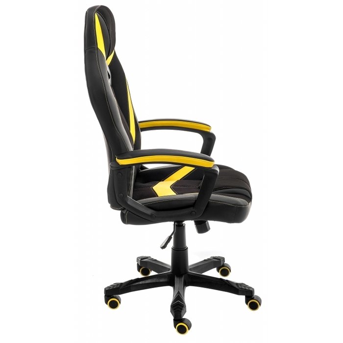 Компьютерное кресло Bens черное-серо-желтого цвета - лучшие Офисные кресла в INMYROOM