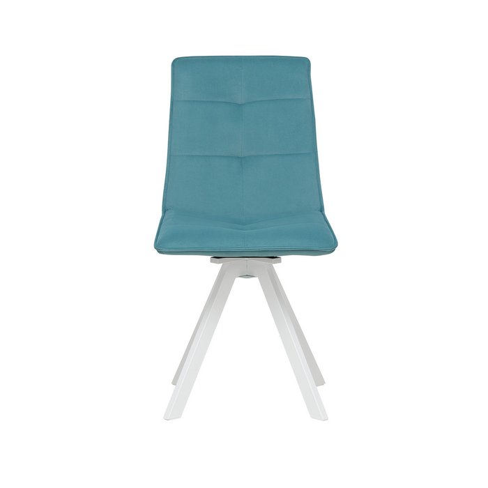 Стул Умбра вращающийся голубого цвета с белыми ножками - купить Обеденные стулья по цене 7560.0