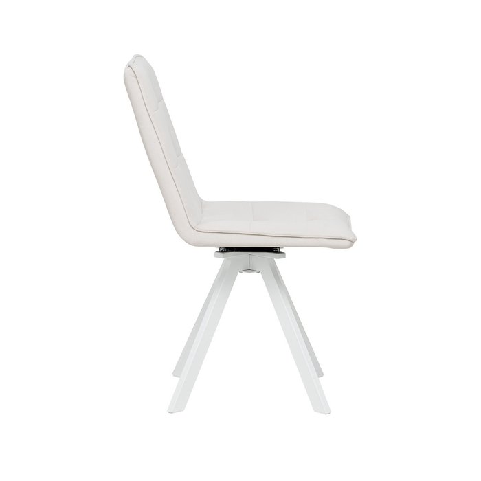 Стул Умбра вращающийся молочного цвета с белыми ножками - лучшие Обеденные стулья в INMYROOM