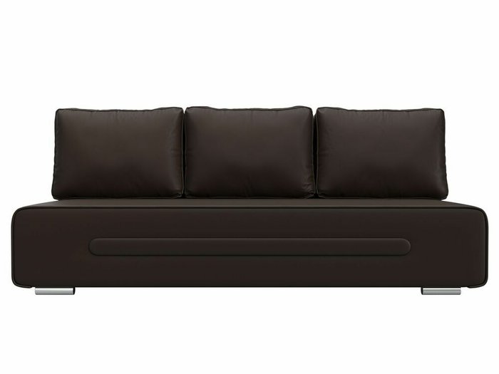 Прямой диван-кровать Приам коричневого цвета (экокожа) - купить Прямые диваны по цене 33999.0