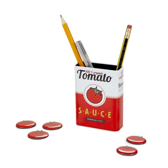 Набор подставки и держателей Tomato Sauce магнитный бело-красного цвета
