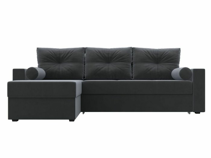Угловой диван-кровать Верона серого цвета левый угол - купить Угловые диваны по цене 47999.0