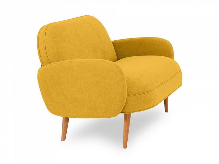 Диван Bordo желтого цвета с коричневыми ножками - лучшие Прямые диваны в INMYROOM