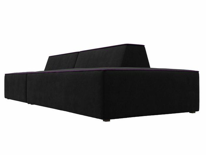 Прямой модульный диван Монс Модерн черного цвета с фиолетовым кантом правый - лучшие Прямые диваны в INMYROOM
