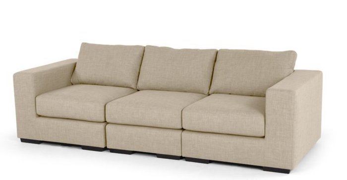 Трехместный диван MORTI бежевый  - лучшие Прямые диваны в INMYROOM