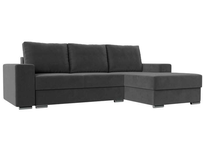 Угловой диван-кровать Дрезден серого цвета правый угол