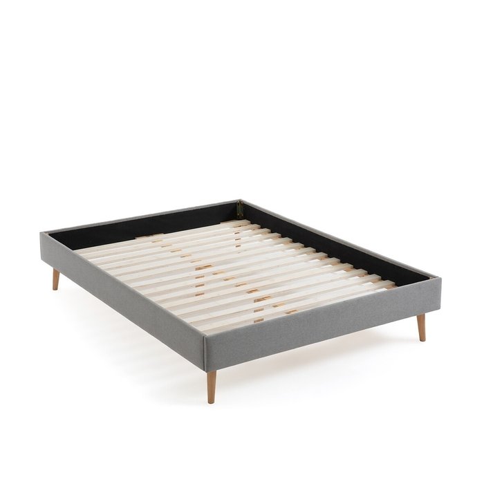 Кровать Jimi 160x200 серого цвета без подъемного механизма - лучшие Кровати для спальни в INMYROOM