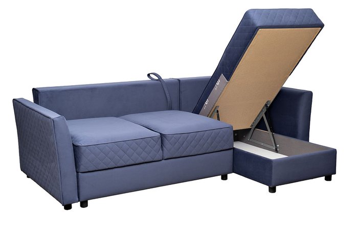 Угловой диван-кровать Sorrento синего цвета - лучшие Угловые диваны в INMYROOM