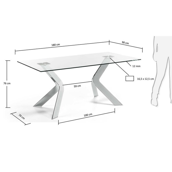 Обеденный стол Virginia со стеклянной столешницей  - лучшие Обеденные столы в INMYROOM