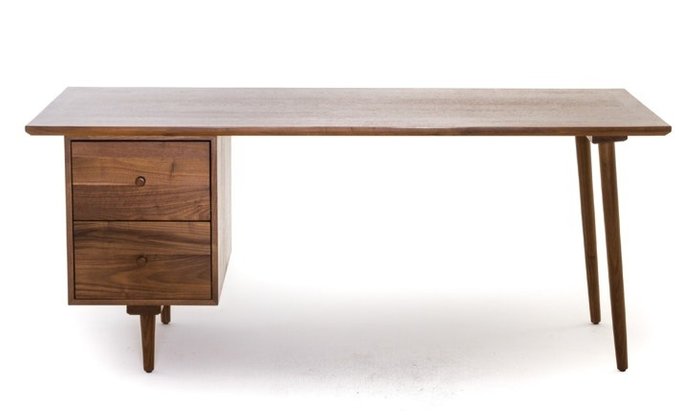 Письменный стол коричневого цвета с двумя ящиками - купить Письменные столы по цене 55400.0
