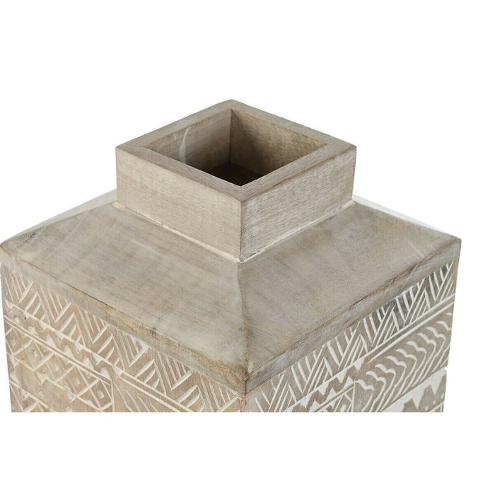 Ваза Белый Натуральный Древесина манго Колониальный 18 x 18 x 30,5 cm - лучшие Вазы  в INMYROOM