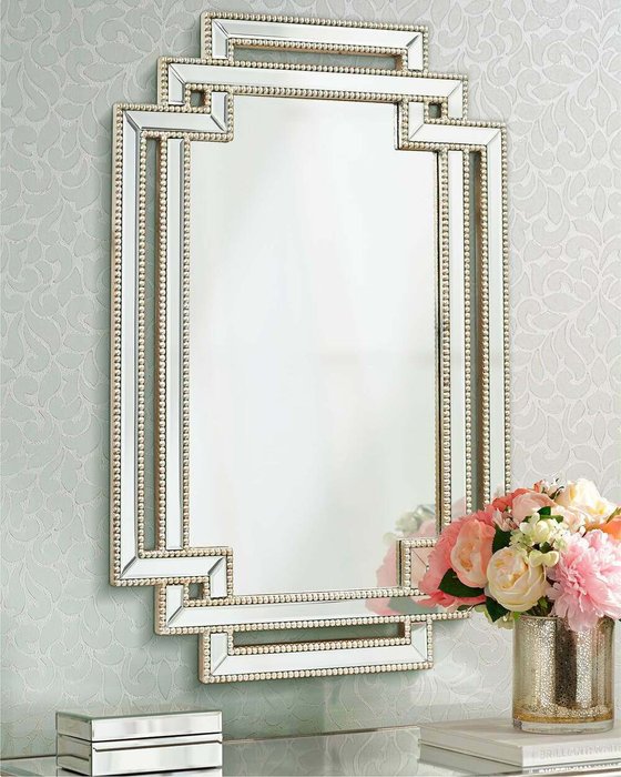 Настенное зеркало Лацио в раме серебряного цвета  - лучшие Настенные зеркала в INMYROOM