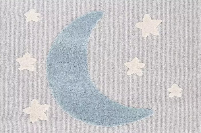 Ковер детский Moon 160x230 бежево-голубого цвета