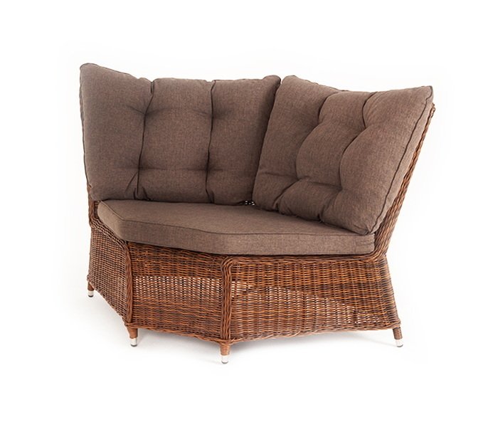 Угловой модуль Бергамо коричневого цвета - купить Садовые кресла по цене 87858.0
