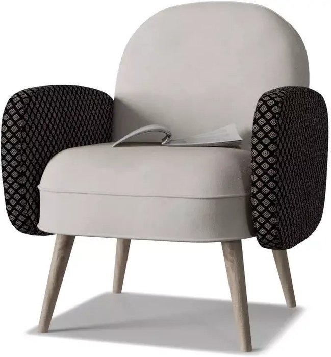 Кресло Бержер серо-бежевого цвета - лучшие Интерьерные кресла в INMYROOM