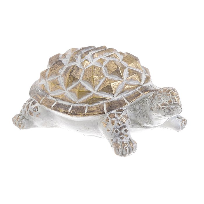 Статуэтка черепаха бело-золотого цвета