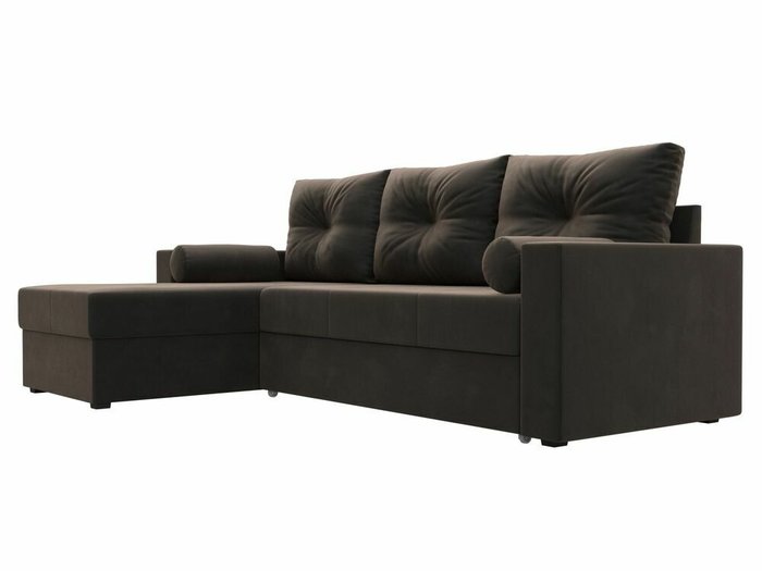 Угловой диван-кровать Верона коричневого цвета левый угол - лучшие Угловые диваны в INMYROOM