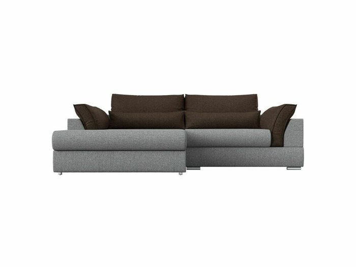 Угловой диван-кровать Пекин серо-коричневого цвета угол левый - купить Угловые диваны по цене 85999.0