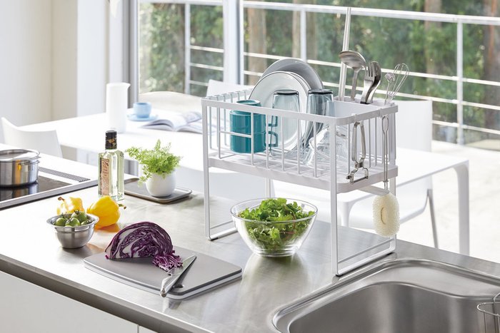 Двухуровневая подставка для сушки посуды Tower белого цвета - лучшие Аксессуары для кухни в INMYROOM