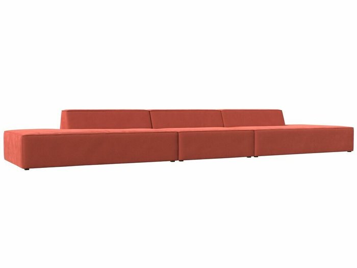 Прямой модульный диван Монс Лонг кораллового цвета