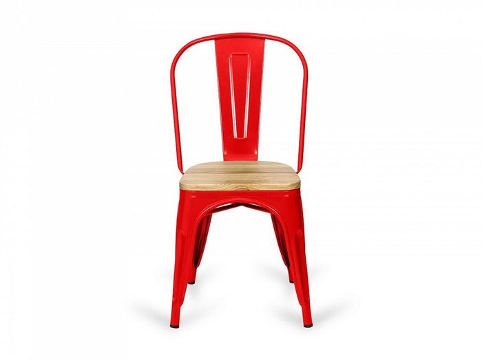 Стул Tolix wood красно-коричневого цвета - купить Обеденные стулья по цене 4900.0