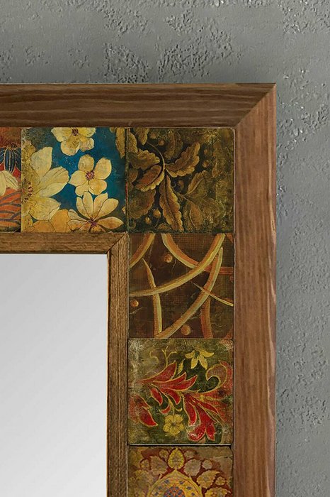 Настенное зеркало 33x33 с каменной мозаикой и композитным основанием - лучшие Настенные зеркала в INMYROOM