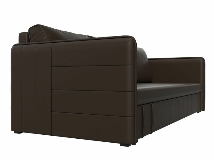 Прямой диван-кровать Слим коричневого цвета (экокожа) - лучшие Прямые диваны в INMYROOM