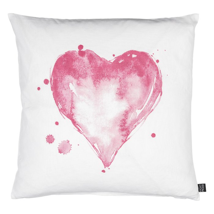Декоративная подушка Amour с принтом в виде розового сердца