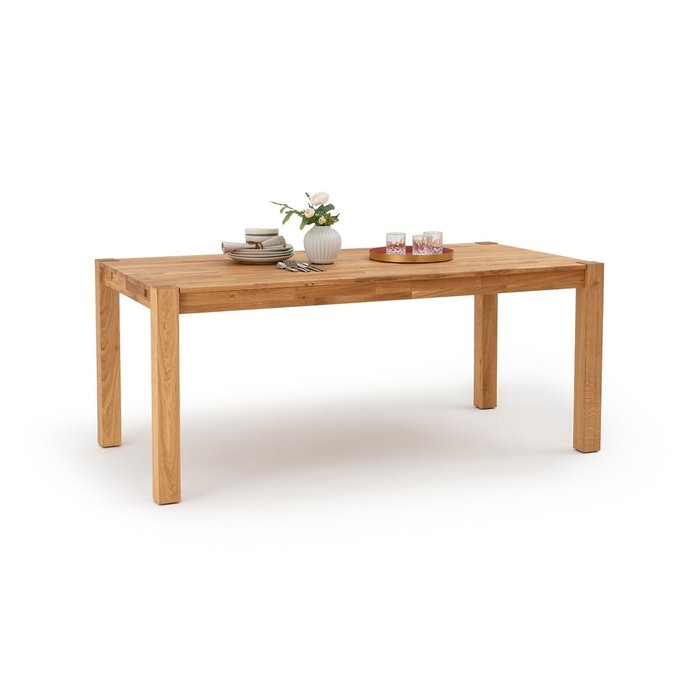 Обеденный стол раскладной из массива дуба Adelita коричневого цвета - купить Обеденные столы по цене 100962.0