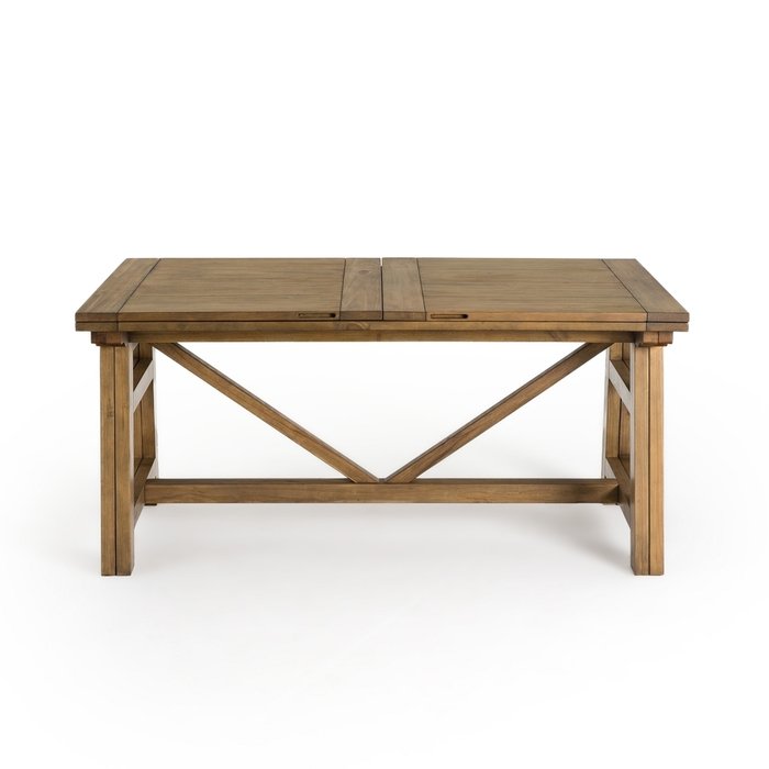 Обеденный стол раскладной из массива сосны Wabi коричневого цвета - лучшие Обеденные столы в INMYROOM